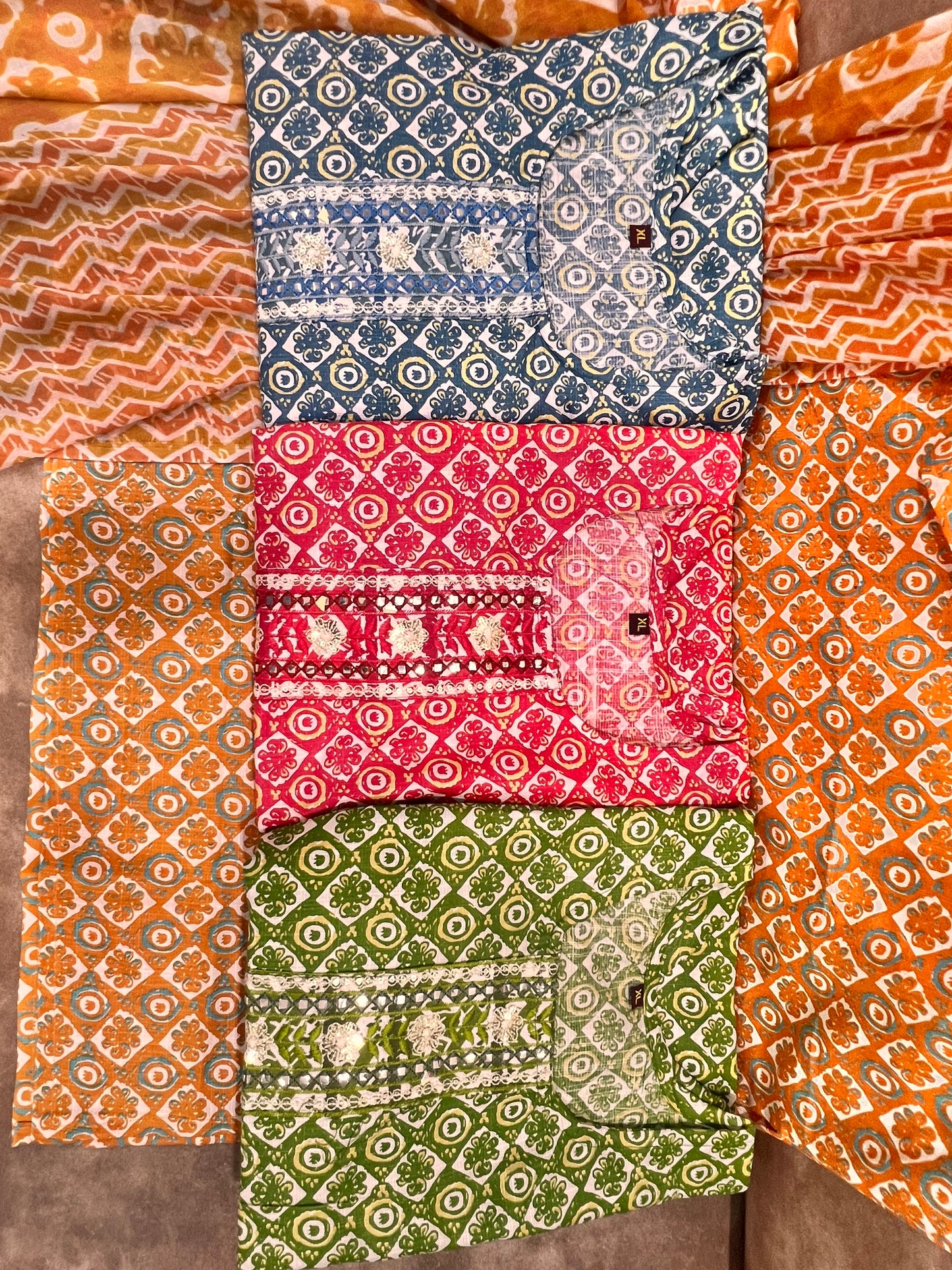 Cotton printed 3pc Kurti set - SuratHausBerlin