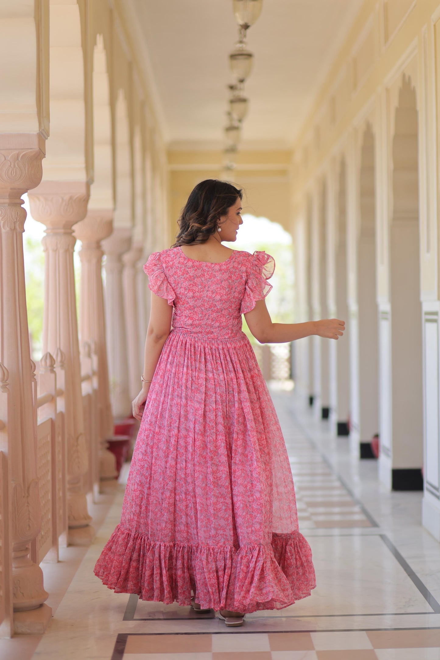 Summer Gown Georgette 7mtr Flair - SuratHausBerlin