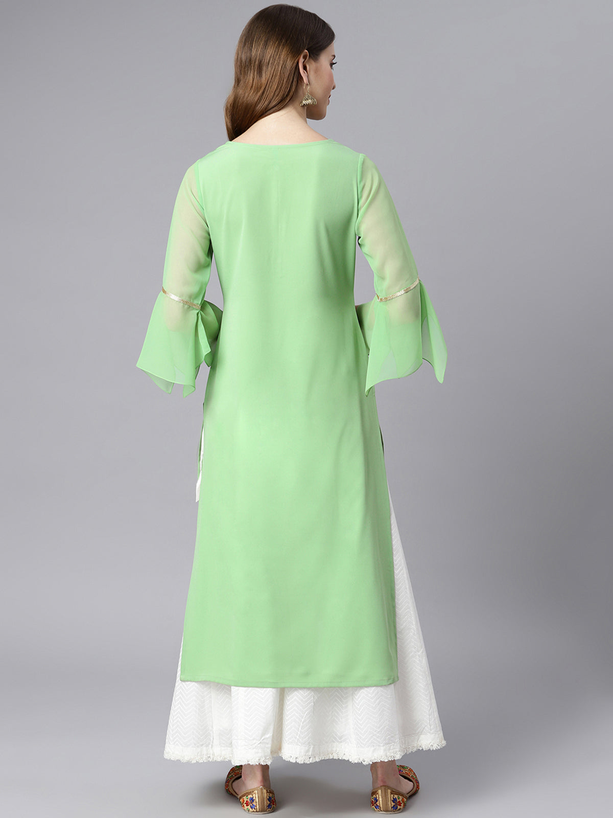 Parrot crepe A Line Kurta