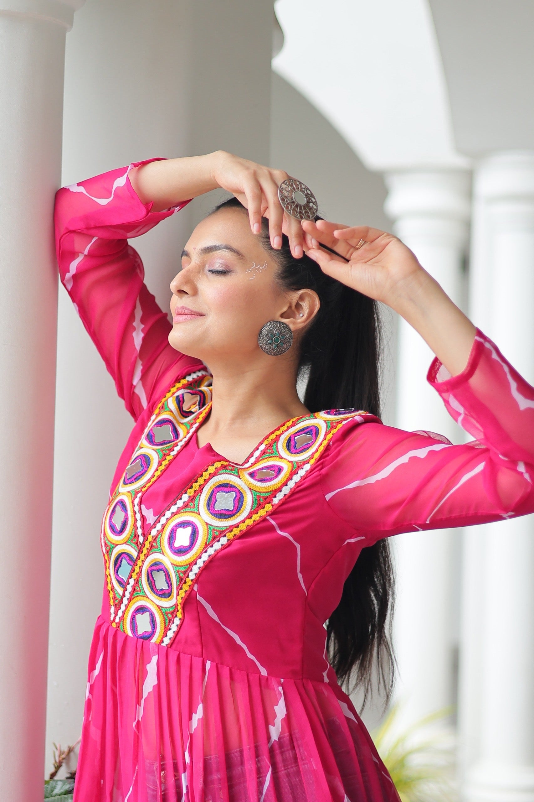 Kutchi Style Leherya long kurti -one size - SuratHausBerlin 