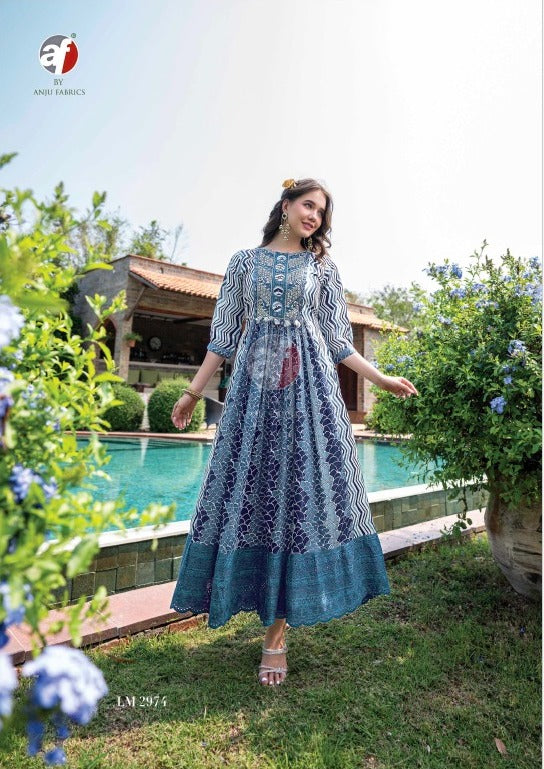 Premium Malai Cotton Dress With Digital Print mirror handwork - SuratHausBerlin 