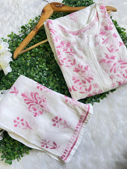 Rayon White Kurti Plazo set- pre order ! - SuratHausBerlin 