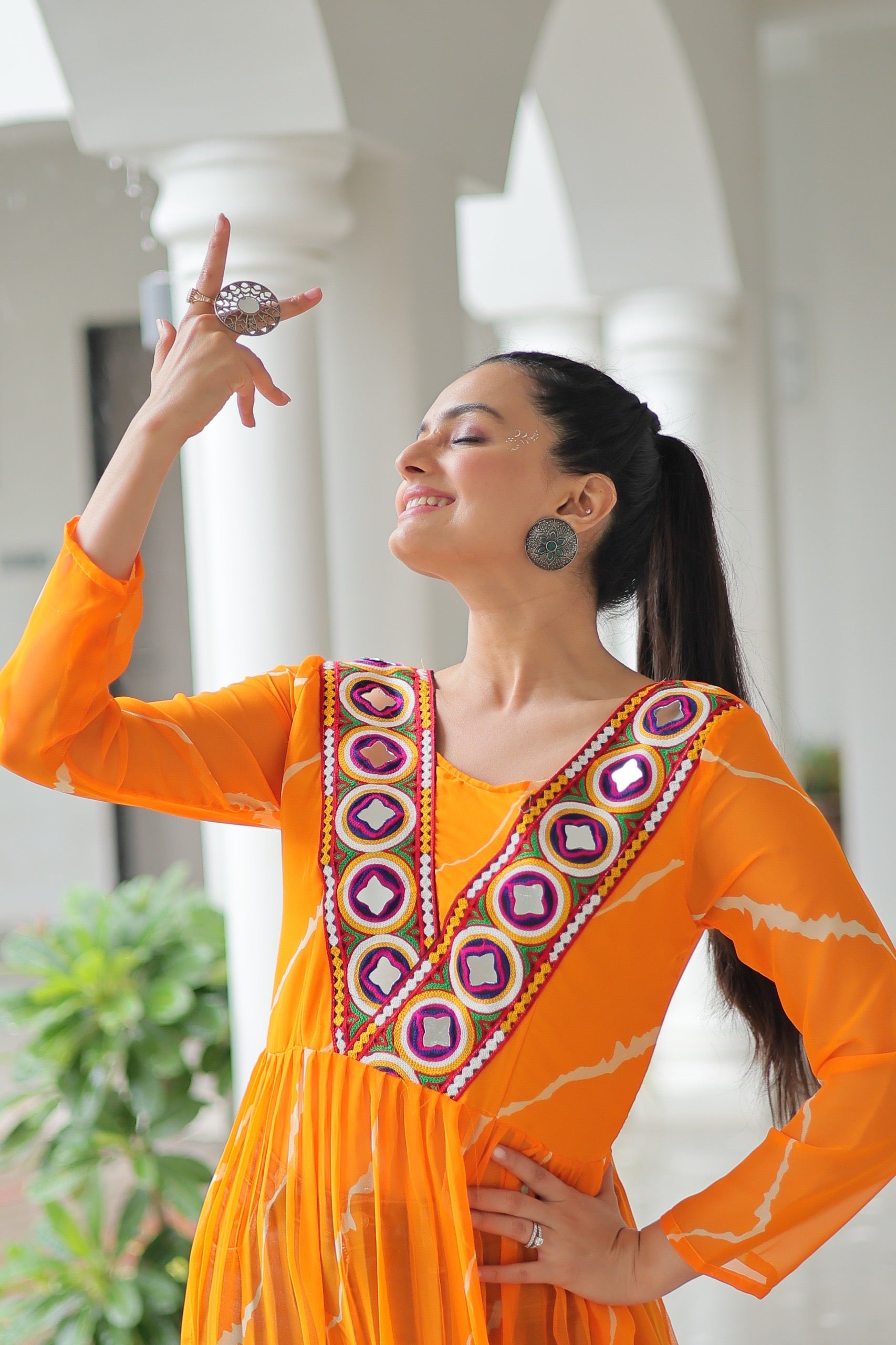 Kutchi Style Leherya long kurti -one size - SuratHausBerlin 