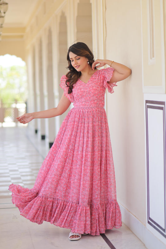 Summer Gown Georgette 7mtr Flair - SuratHausBerlin 