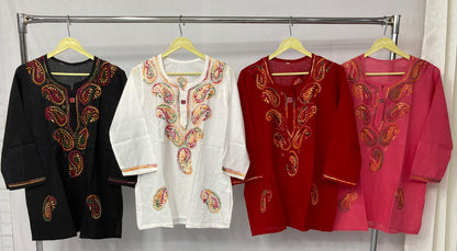 Short Kashmiri cotton Chikankari