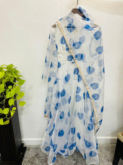 Organza Taby Silk Gown with Dupatta - SuratHausBerlin 