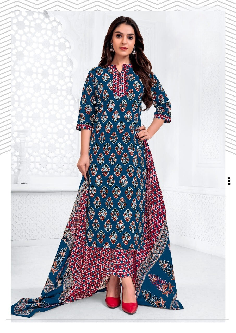 Navy Blue pure Cotton kurti set - SuratHausBerlin 