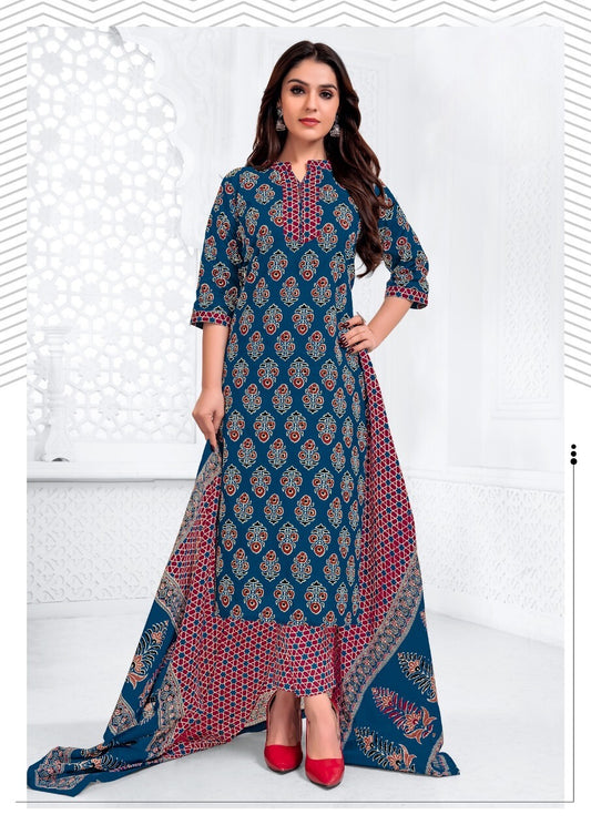 Navy Blue pure Cotton kurti set