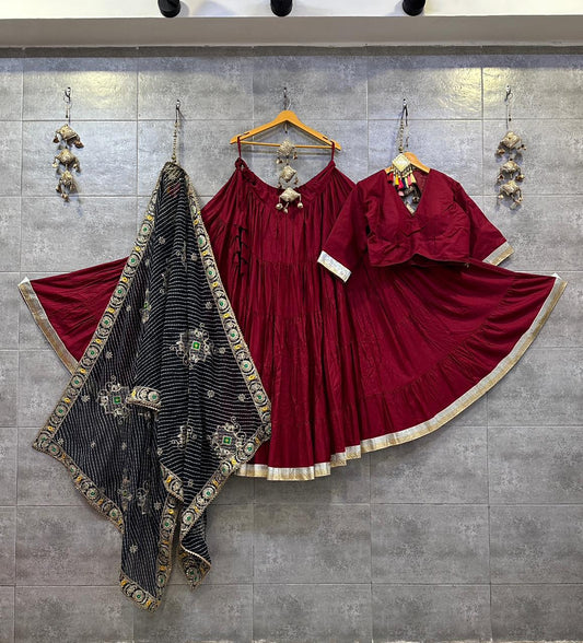 Cotton Chaniya Choli 12mtr Full flair in Pure Cotton