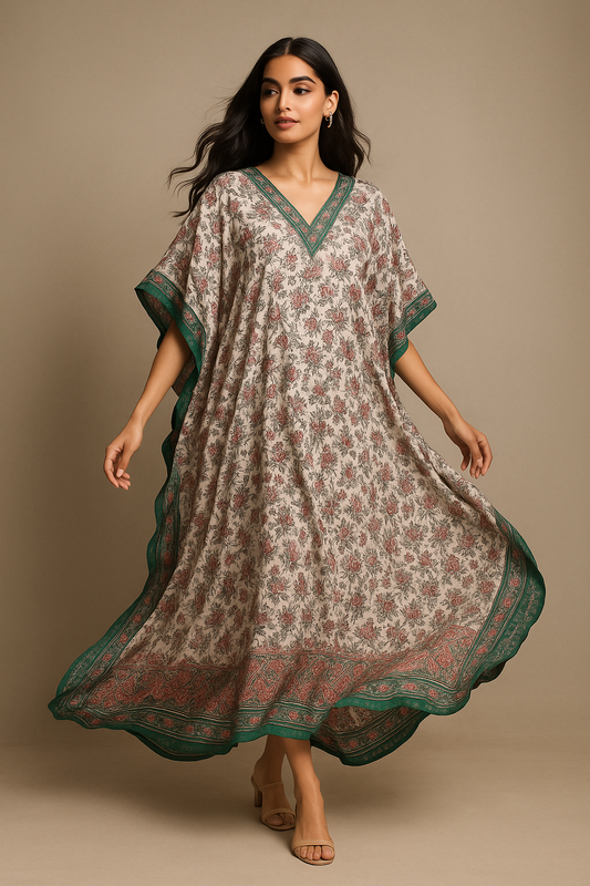 Summer Kaftan in ethnic print