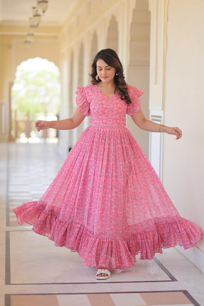 Summer Gown Georgette 7mtr Flair - SuratHausBerlin 
