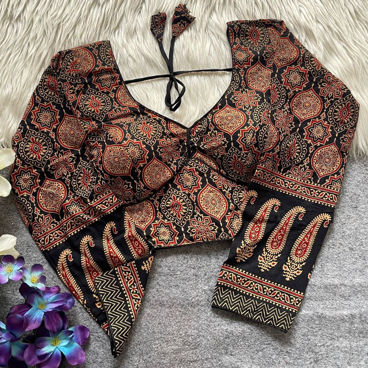 Ajrakh Cotton full sleeve Blouse - SuratHausBerlin 