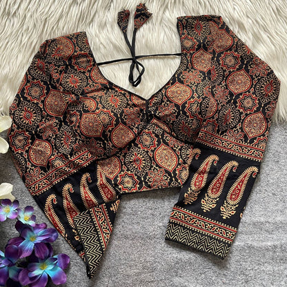 Ajrakh Cotton full sleeve Blouse - SuratHausBerlin 