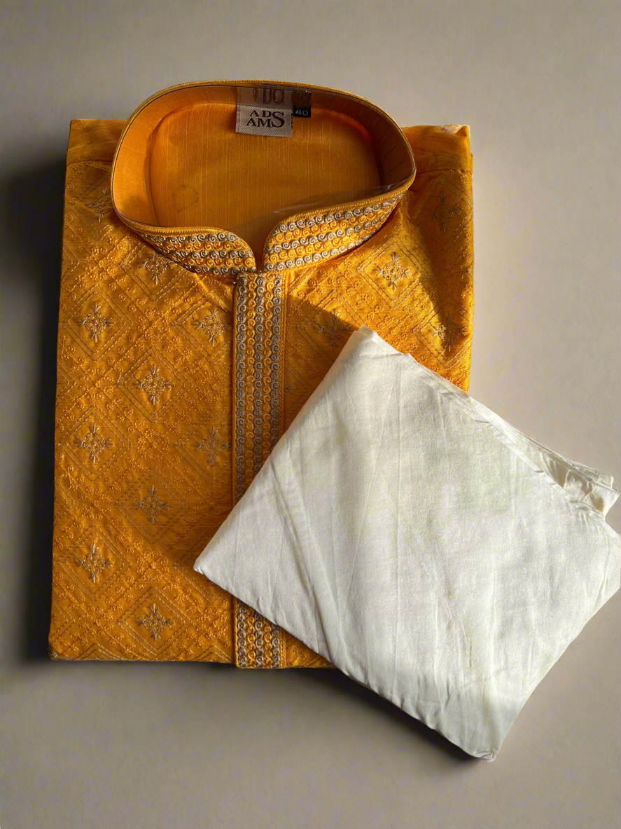 Mustard festive men kurta pant set - SuratHausBerlin 