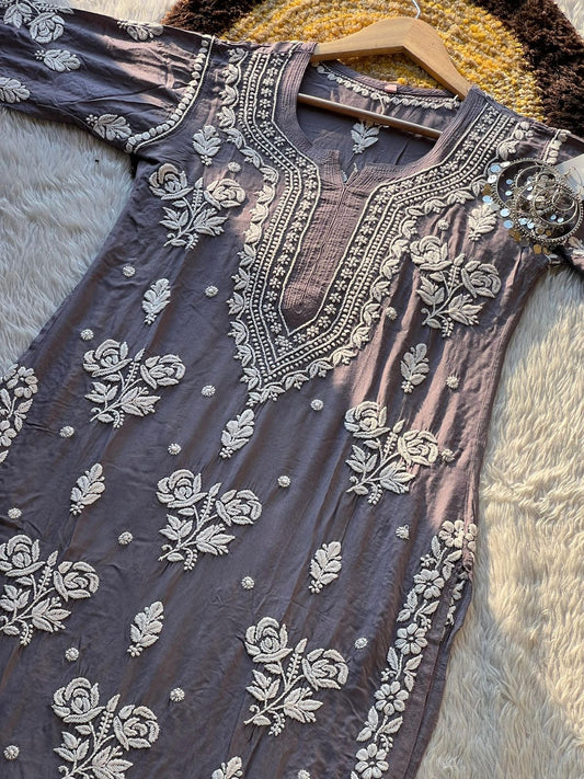Pre Order : 3D muslin Lucknowi Chikankari