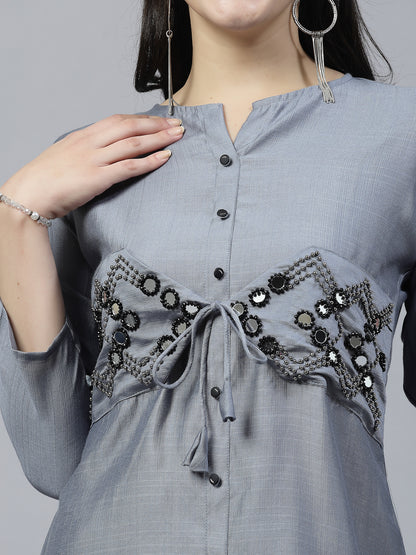 Grey Colour Co-Ord Set