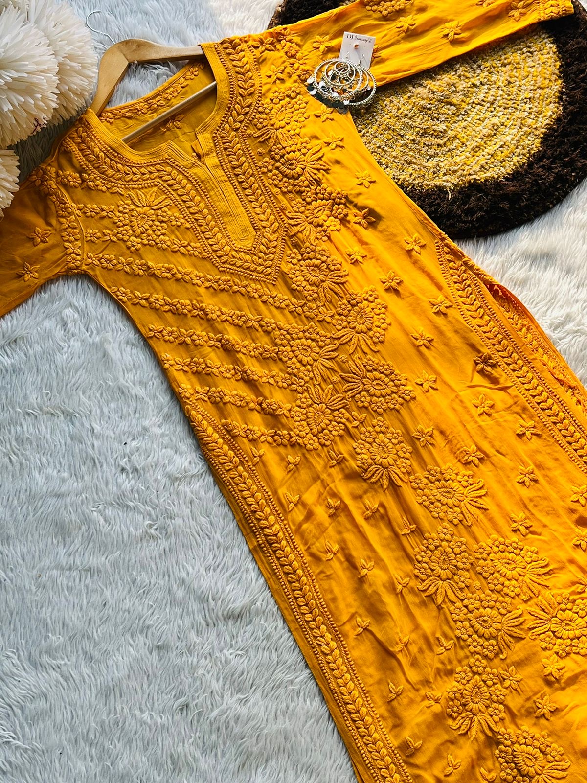 Buchen Sie Charming Tone to Tone Lucknowi Chikankari 3D Design