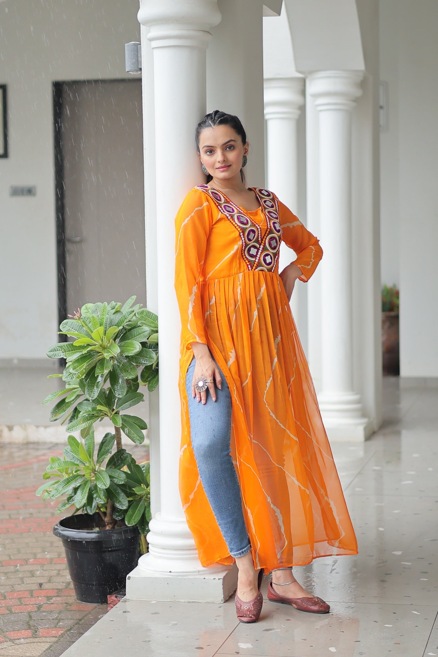 Kutchi Style Leherya long kurti -one size - SuratHausBerlin 