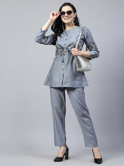 Grey Colour Co-Ord Set