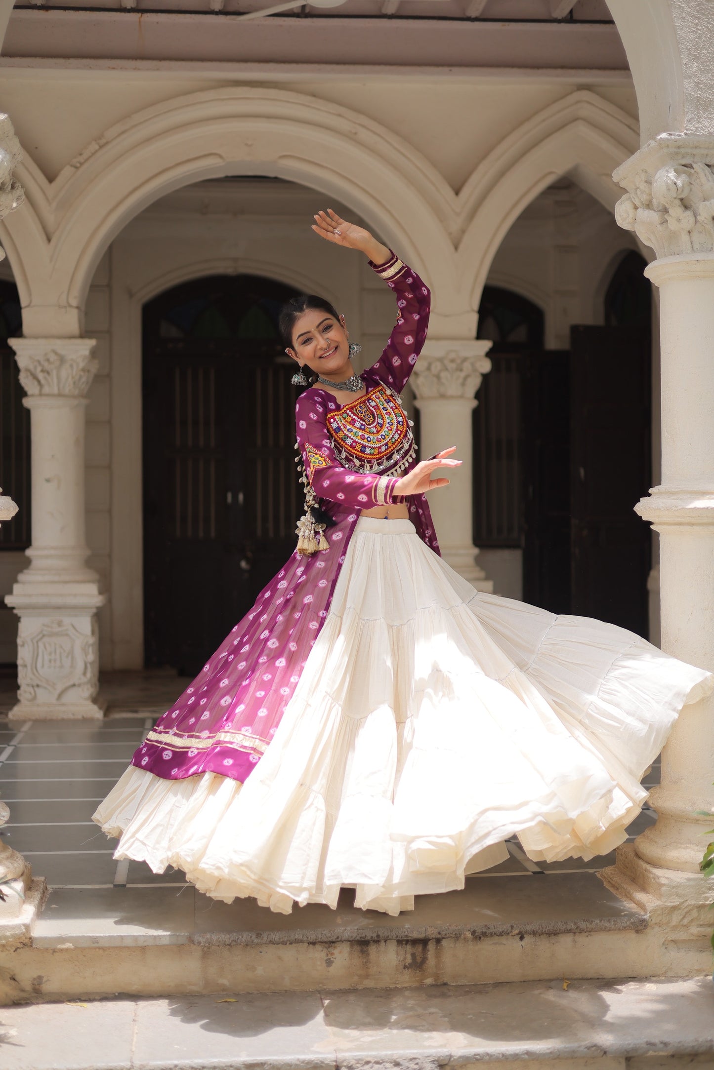 Bandhani Bliss: Lehenga + Kutchi Work Kurti - SuratHausBerlin 