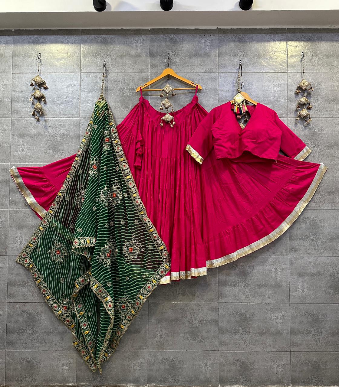 Cotton Chaniya Choli 12mtr Full flair in Pure Cotton