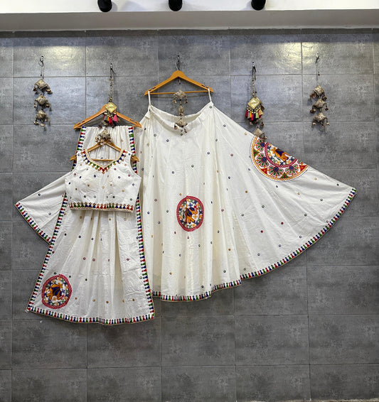 Pure khadi cotton Aari work chaniya choli- Pre order only