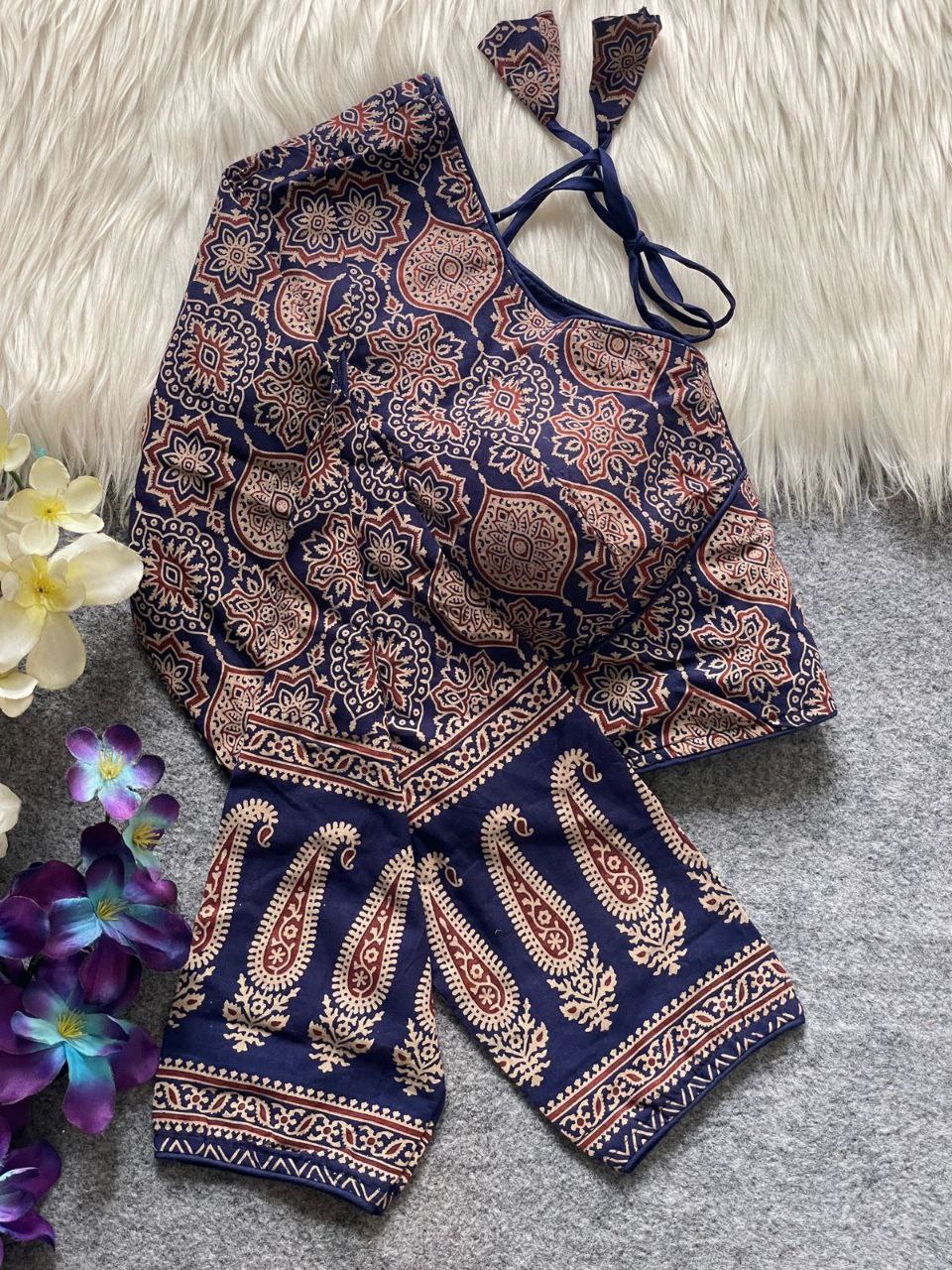 Ajrakh Cotton full sleeve Blouse - SuratHausBerlin 