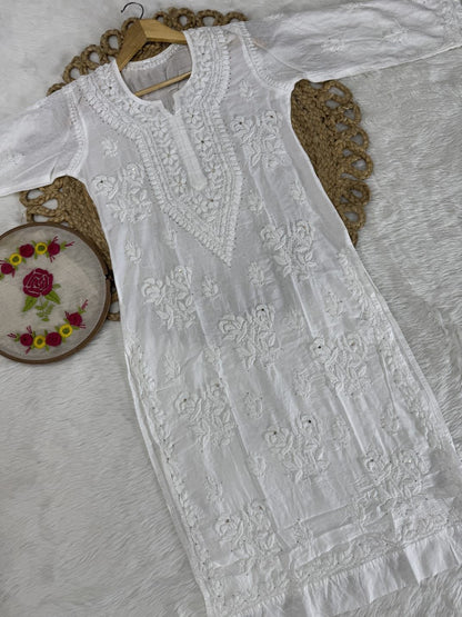 White Lucknowi Handwork exclusive set
