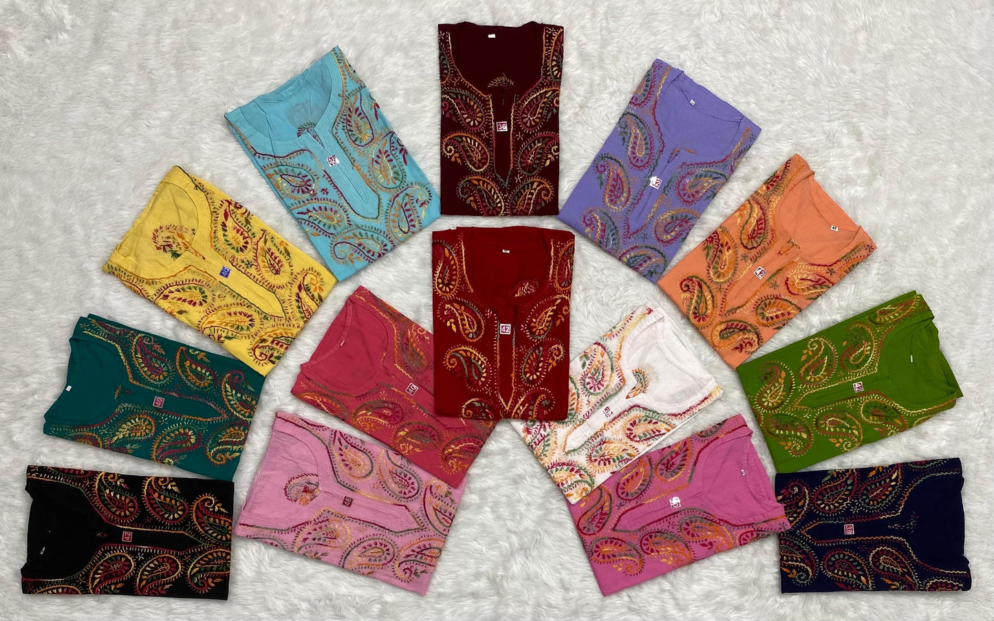 Short Kashmiri cotton Chikankari