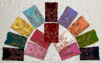 Short Kashmiri cotton Chikankari