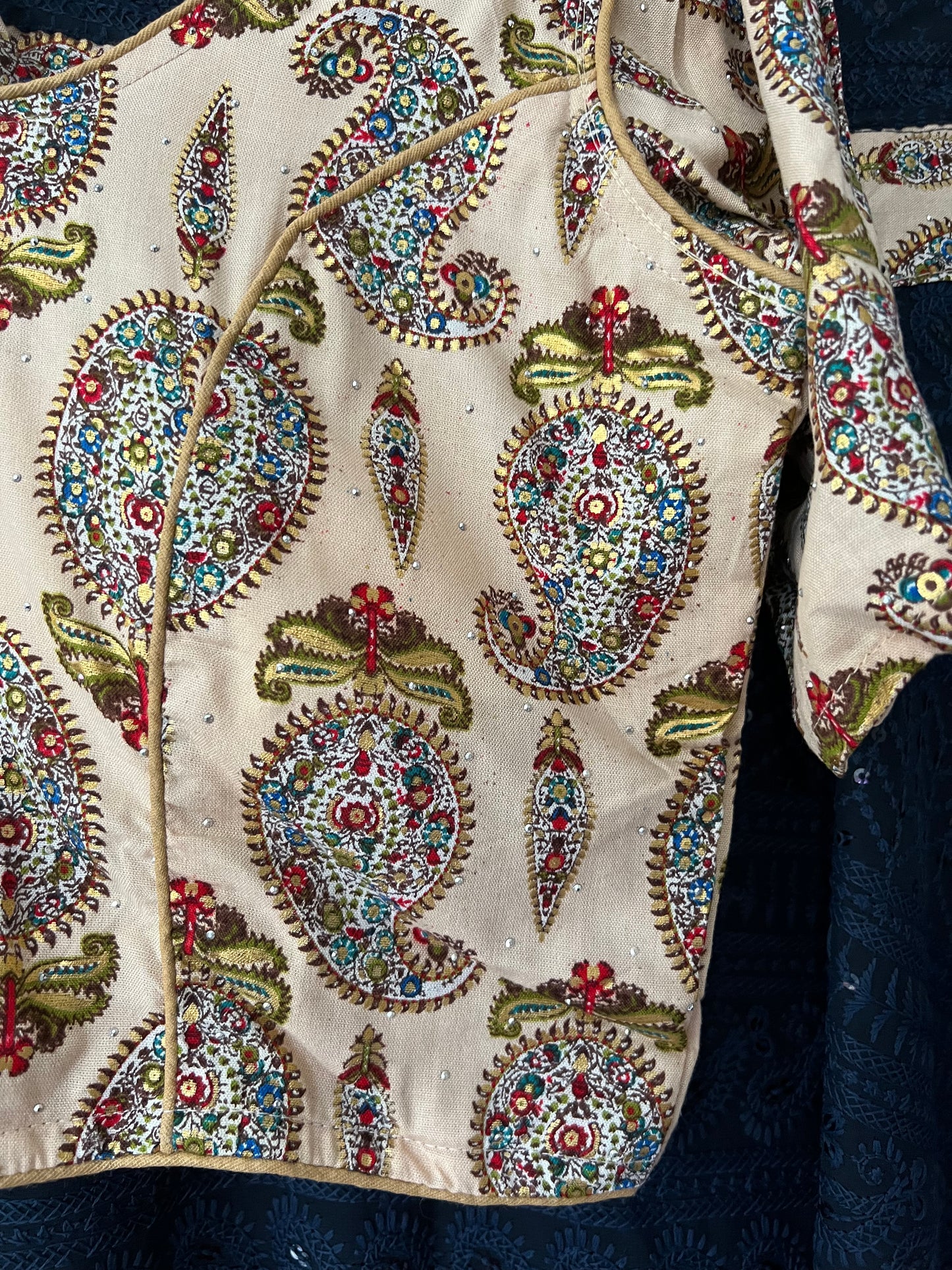 Navy Blue pure Rayon Chaniya Choli set - SuratHausBerlin 