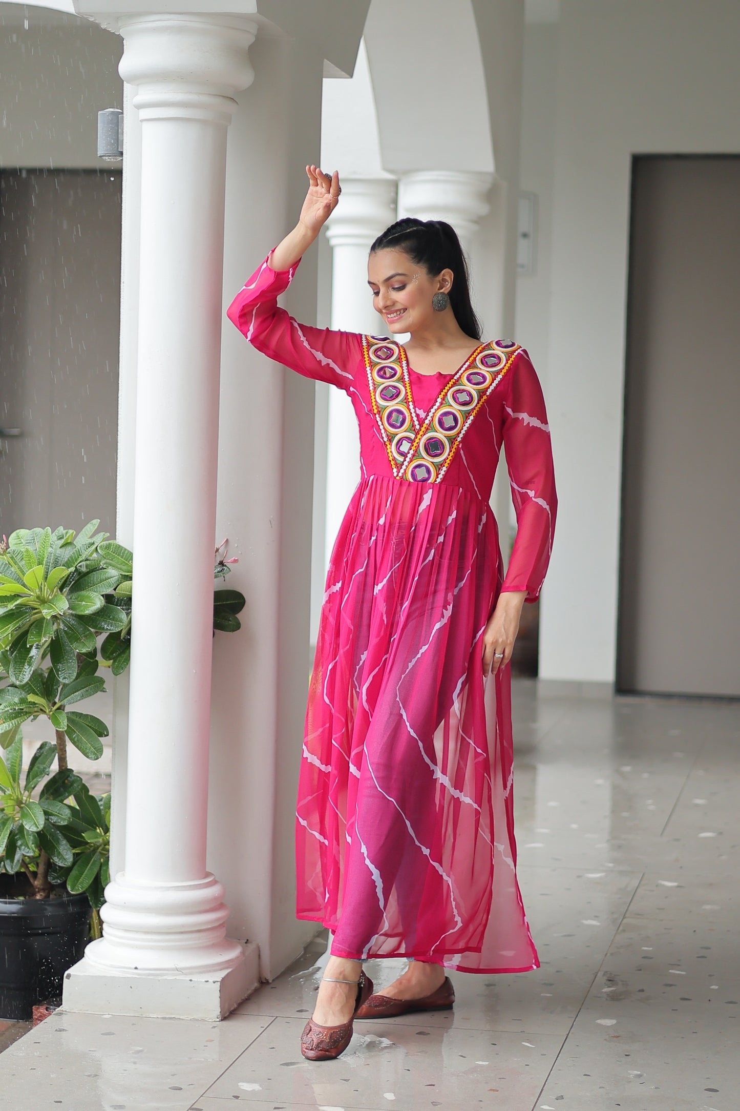 Kutchi Style Leherya long kurti -one size - SuratHausBerlin 