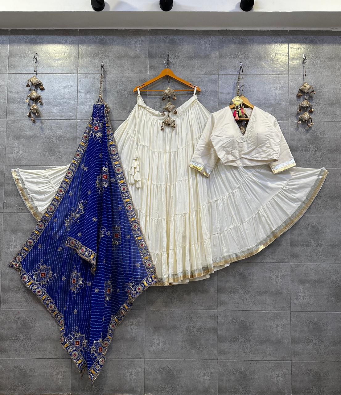 Cotton Chaniya Choli 12mtr Full flair in Pure Cotton