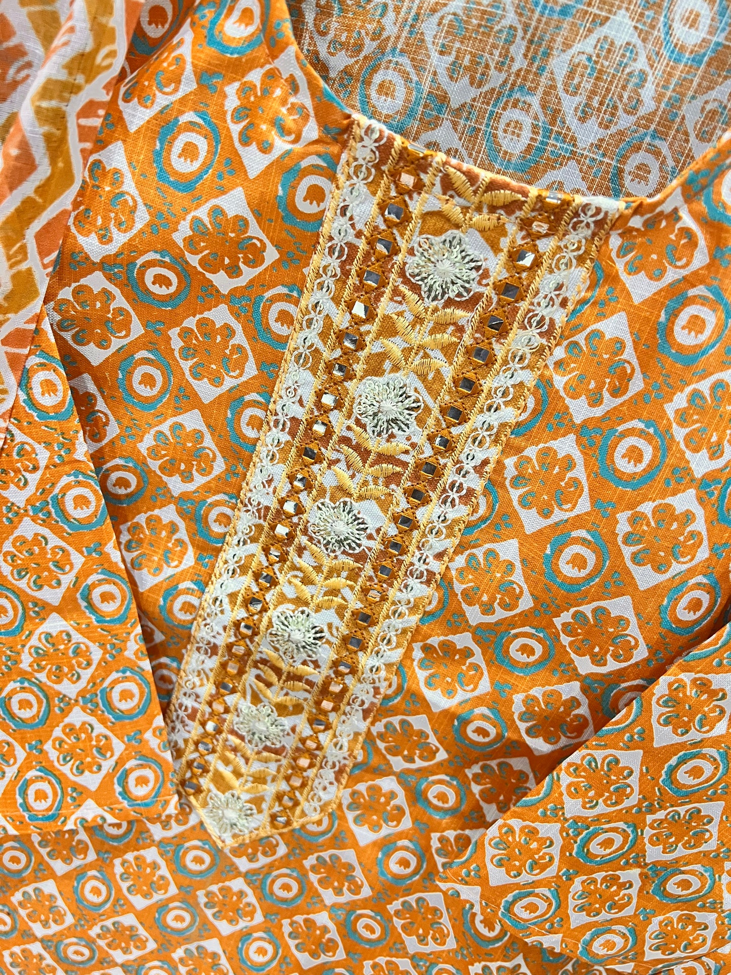 Cotton printed 3pc Kurti set