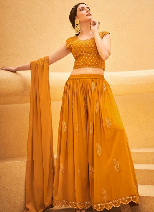 Pure Georgette Indo Western Lehenga - SuratHausBerlin 