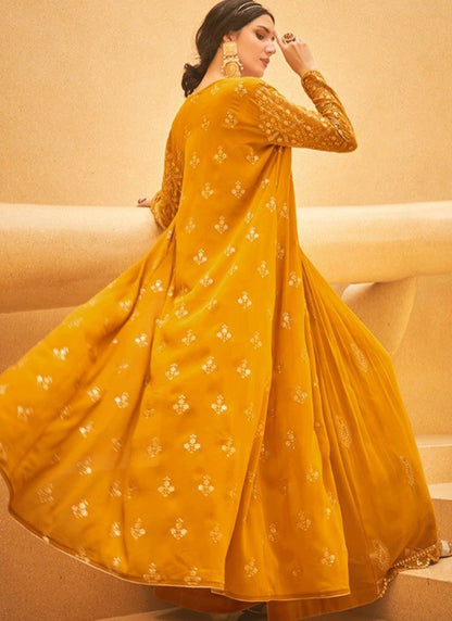 Pure Georgette Indo Western Lehenga - SuratHausBerlin 