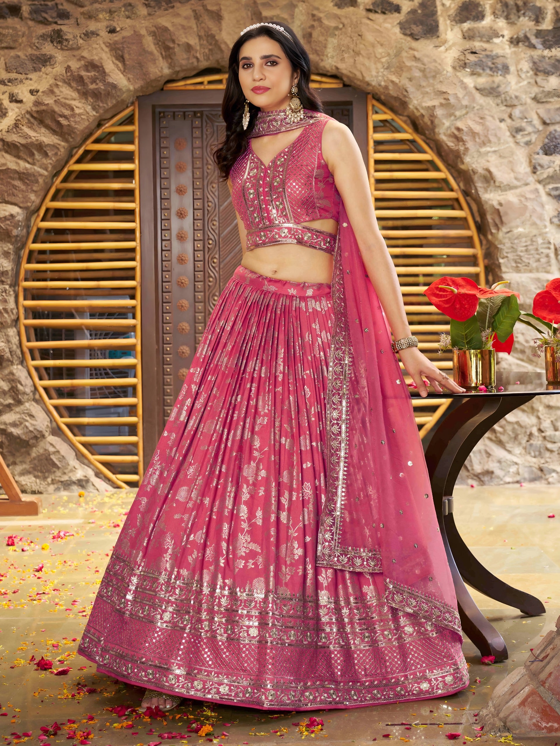 Festive Dola silk lehenga - SuratHausBerlin 