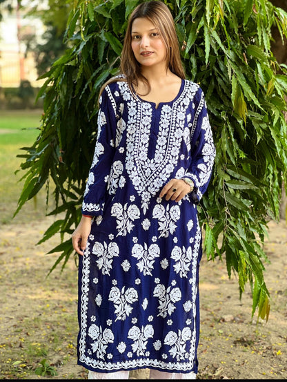 Rozya- Lucknowi chikankari Modal kurti - SuratHausBerlin 