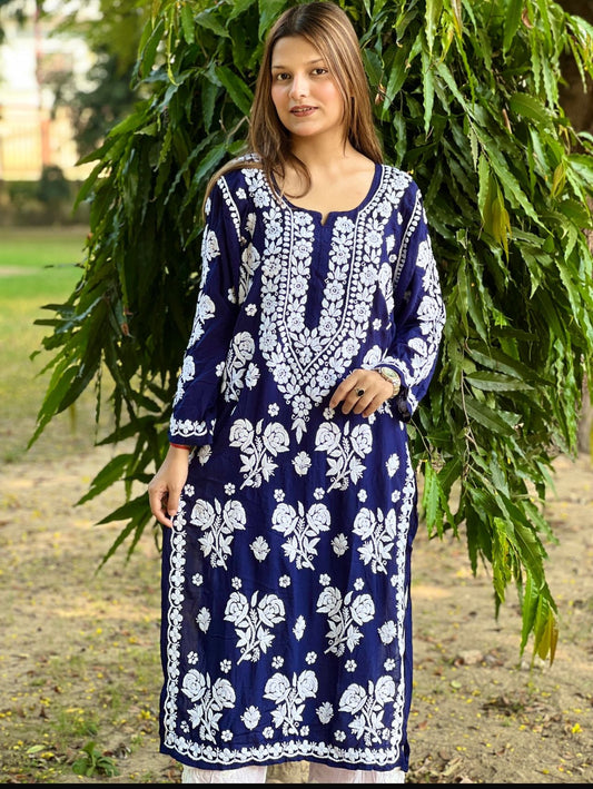 Rozya- Lucknowi chikankari Modal kurti - SuratHausBerlin 