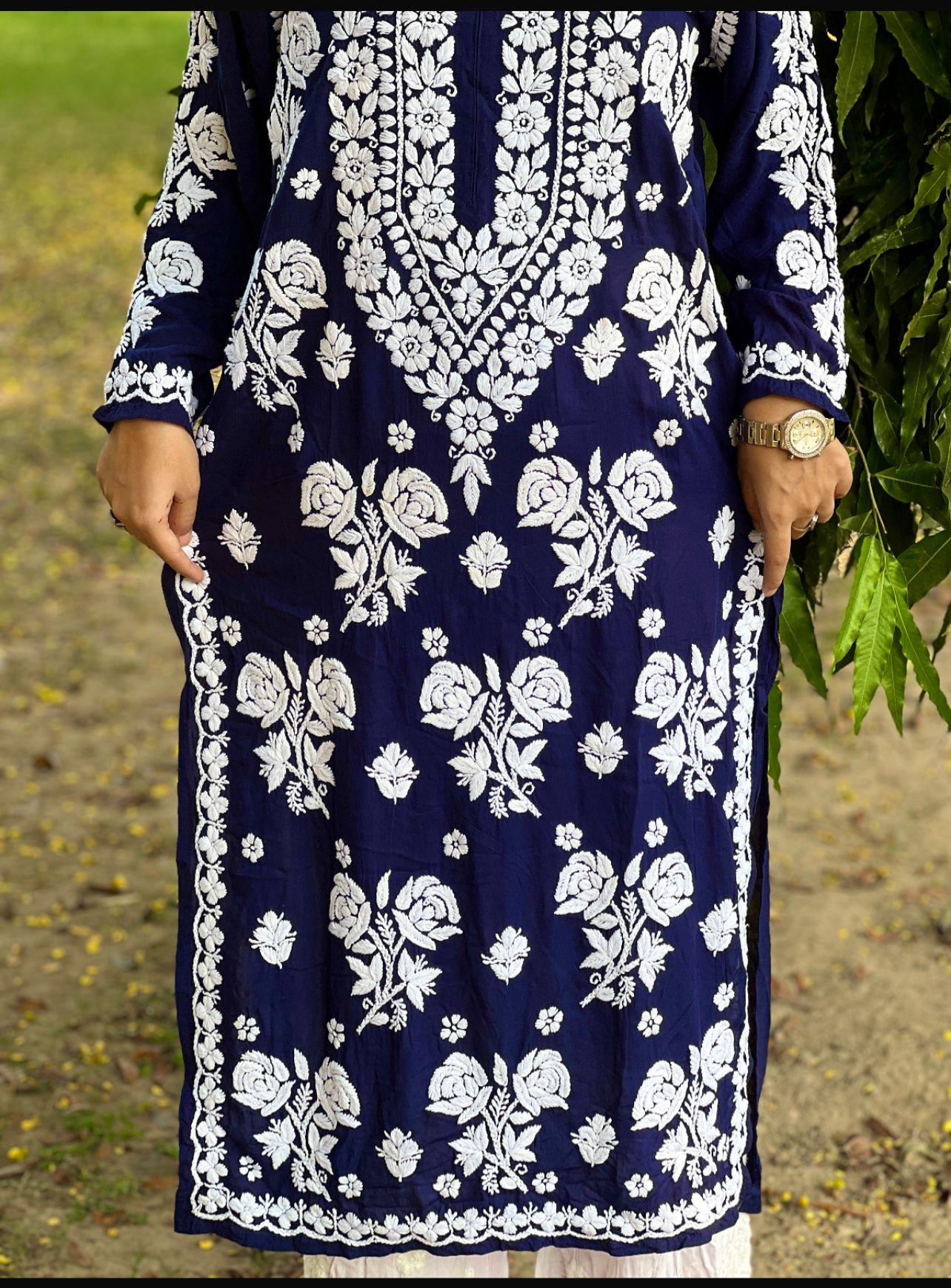 Rozya- Lucknowi chikankari Modal kurti - SuratHausBerlin 