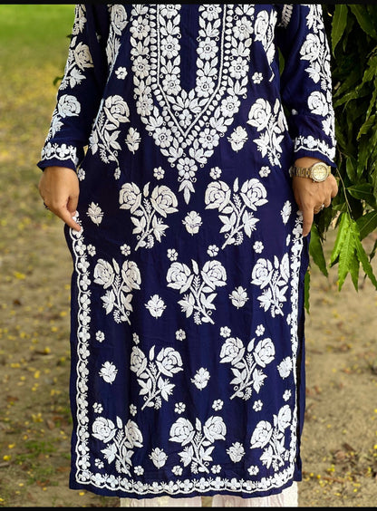 Rozya- Lucknowi chikankari Modal kurti - SuratHausBerlin 